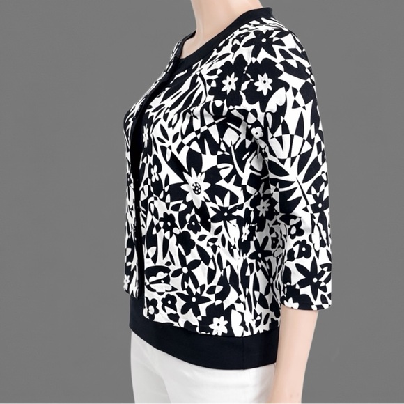 Cable & Gauge Silk-Blend Floral Cardigan - Picture 3 of 8